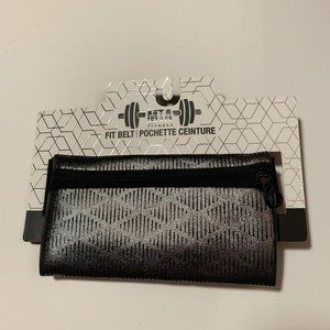 NEW MTA fitness fit belt metallic silver and black adjustable